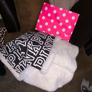 NWT Pink Sherpa throw